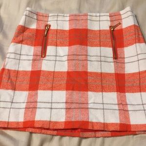 Orange plaid skirt